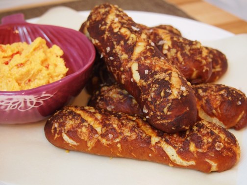 Pimento Cheese Pretzel Breadsticks