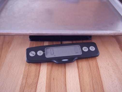 OXO scale with baking sheet
